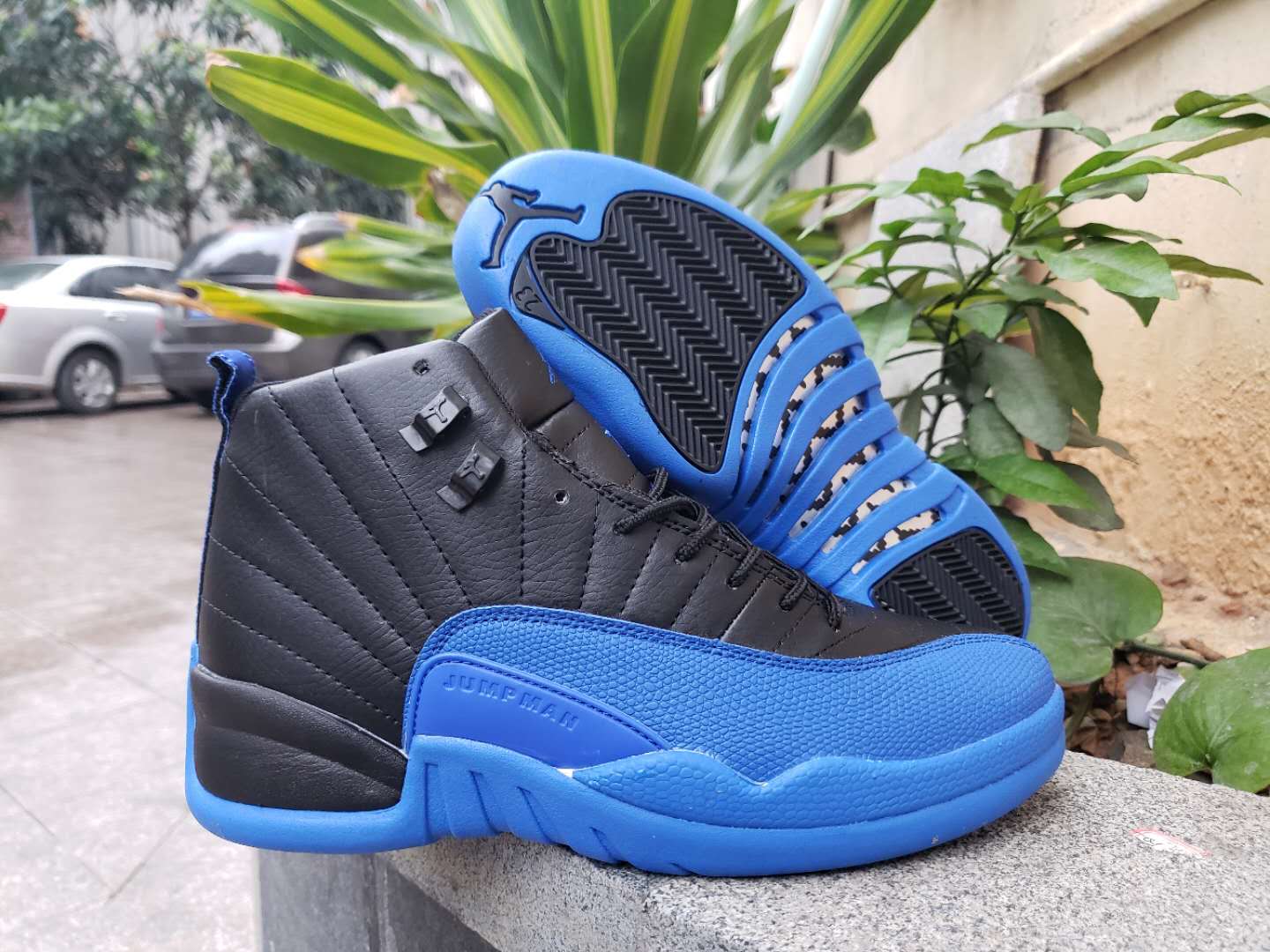 2019 Men Jordan 12 Black Royal Blue Shoes